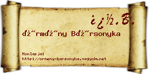 Örmény Bársonyka névjegykártya